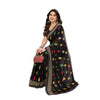 Generic Women's Georgette Printed Saree With Unstitched Blouse 5.5Mtr (Black)