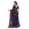 Generic Women's Georgette Printed Saree With Unstitched Blouse 5.5Mtr (Blue)