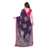 Generic Women's Georgette Printed Saree With Unstitched Blouse 5.5Mtr (Blue)