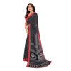 Generic Women's Georgette Printed Saree With Unstitched Blouse 5.5Mtr (Black)