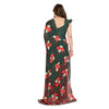 Generic Women's Georgette Printed Saree With Unstitched Blouse 5.5Mtr (Green)