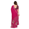 Generic Women's Georgette Printed Saree With Unstitched Blouse 5.5Mtr (Pink)