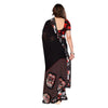 Generic Women's Georgette Printed Saree With Unstitched Blouse 5.5Mtr (Black)