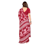 Generic Women's Georgette Printed Saree With Unstitched Blouse 5.5Mtr (Red)