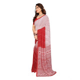 Generic Women's Georgette Printed Saree With Unstitched Blouse 5.5Mtr (Red)
