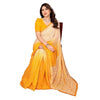 Generic Women's Georgette Printed Saree With Unstitched Blouse 5.5Mtr (Yellow)