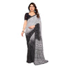 Generic Women's Georgette Printed Saree With Unstitched Blouse 5.5Mtr (Black)