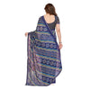 Generic Women's Georgette Printed Saree With Unstitched Blouse 5.5Mtr (Blue)