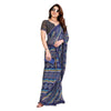 Generic Women's Georgette Printed Saree With Unstitched Blouse 5.5Mtr (Blue)