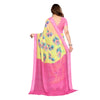 Generic Women's Georgette Printed Saree With Unstitched Blouse 5.5Mtr (Yellow)
