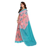 Generic Women's Georgette Printed Saree With Unstitched Blouse 5.5Mtr (Pink)
