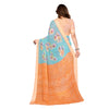 Generic Women's Georgette Printed Saree With Unstitched Blouse 5.5Mtr (Light Blue)