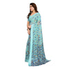 Generic Women's Georgette Printed Saree With Unstitched Blouse 5.5Mtr (Blue)