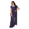 Generic Women's Georgette Printed Saree With Unstitched Blouse 5.5Mtr (Blue)