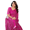 Generic Women's Georgette Printed Saree With Unstitched Blouse 5.5Mtr (Pink)