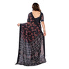 Generic Women's Georgette Printed Saree With Unstitched Blouse 5.5Mtr (Navy Blue)