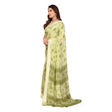 Generic Women's Georgette Printed Saree With Unstitched Blouse 5.5Mtr (Green)