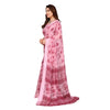 Generic Women's Georgette Printed Saree With Unstitched Blouse 5.5Mtr (Pink)