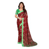 Generic Women's Georgette Printed Saree With Unstitched Blouse 5.5Mtr (Red)
