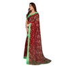 Generic Women's Georgette Printed Saree With Unstitched Blouse 5.5Mtr (Red)