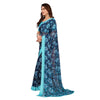 Generic Women's Georgette Printed Saree With Unstitched Blouse 5.5Mtr (Sky Blue)