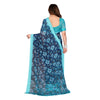 Generic Women's Georgette Printed Saree With Unstitched Blouse 5.5Mtr (Sky Blue)