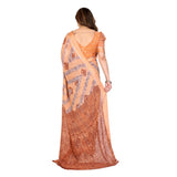 Generic Women's Georgette Printed Saree With Unstitched Blouse 5.5Mtr (Orange)