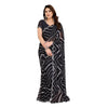 Generic Women's Georgette Printed Saree With Unstitched Blouse 5.5Mtr (Black)