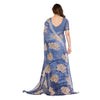 Generic Women's Georgette Printed Saree With Unstitched Blouse 5.5Mtr (Blue)