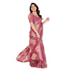 Generic Women's Georgette Printed Saree With Unstitched Blouse 5.5Mtr (Pink)