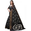 Generic Women's Cotton Silk Bandhni Saree With Unstitched Blouse 5.5Mtr (Black)
