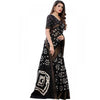 Generic Women's Cotton Silk Bandhni Saree With Unstitched Blouse 5.5Mtr (Black)