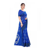 Generic Women's Cotton Silk Bandhni Saree With Unstitched Blouse 5.5Mtr (Royal Blue)