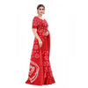 Generic Women's Cotton Silk Bandhni Saree With Unstitched Blouse 5.5Mtr (Red)