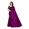 Generic Women's Satin Printed Saree With Unstitched Blouse 5.5Mtr (Purple)