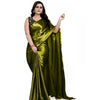 Generic Women's Satin Solid Saree With Unstitched Blouse 5.5Mtr (Green)