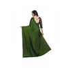 Generic Women's Satin Solid Saree With Unstitched Blouse 5.5Mtr (Mehandi)