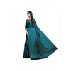 Generic Women's Satin Solid Saree With Unstitched Blouse 5.5Mtr (Turquoise)