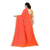 Generic Women's Sana Silk Bandhni Saree With Unstitched Blouse 5.5Mtr (Orange)