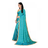 Generic Women's Sana Silk Bandhni Saree With Unstitched Blouse 5.5Mtr (Sky Blue)