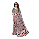 Generic Women's Georgette Printed Saree With Unstitched Blouse 5.5Mtr (Red)