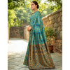 Generic Women's Silk Blend Woven Paithani Saree With Unstitched Blouse 5.5Mtr (Rama)