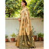 Generic Women's Silk Blend Woven Zari Work Saree With Unstitched Blouse 5.5Mtr (Cream)