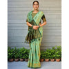 Generic Women's Silk Blend Woven Zari Work Saree With Unstitched Blouse 5.5Mtr (Mint Green)