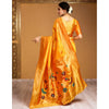 Generic Women's Silk Blend Paithani Saree With Unstitched Blouse 5.5Mtr (Mustard)
