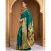 Generic Women's Silk Blend Woven Saree With Unstitched Blouse 5.5Mtr (Green)