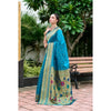 Generic Women's Silk Blend Paithani Weaving Saree With Unstitched Blouse 5.5Mtr (Aqua)