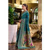 Generic Women's Silk Blend Paithani Weaving Saree With Unstitched Blouse 5.5Mtr (Teal)