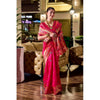 Generic Women's Silk Blend Zari Woven Saree With Unstitched Blouse 5.5Mtr (Pink)