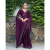 Generic Women's Rangoli Diamond Weaving - Stone Work Saree With Unstitched Blouse 5.5Mtr (Purple)
